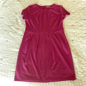 Glamorous vintage style deep fuchsia dress.